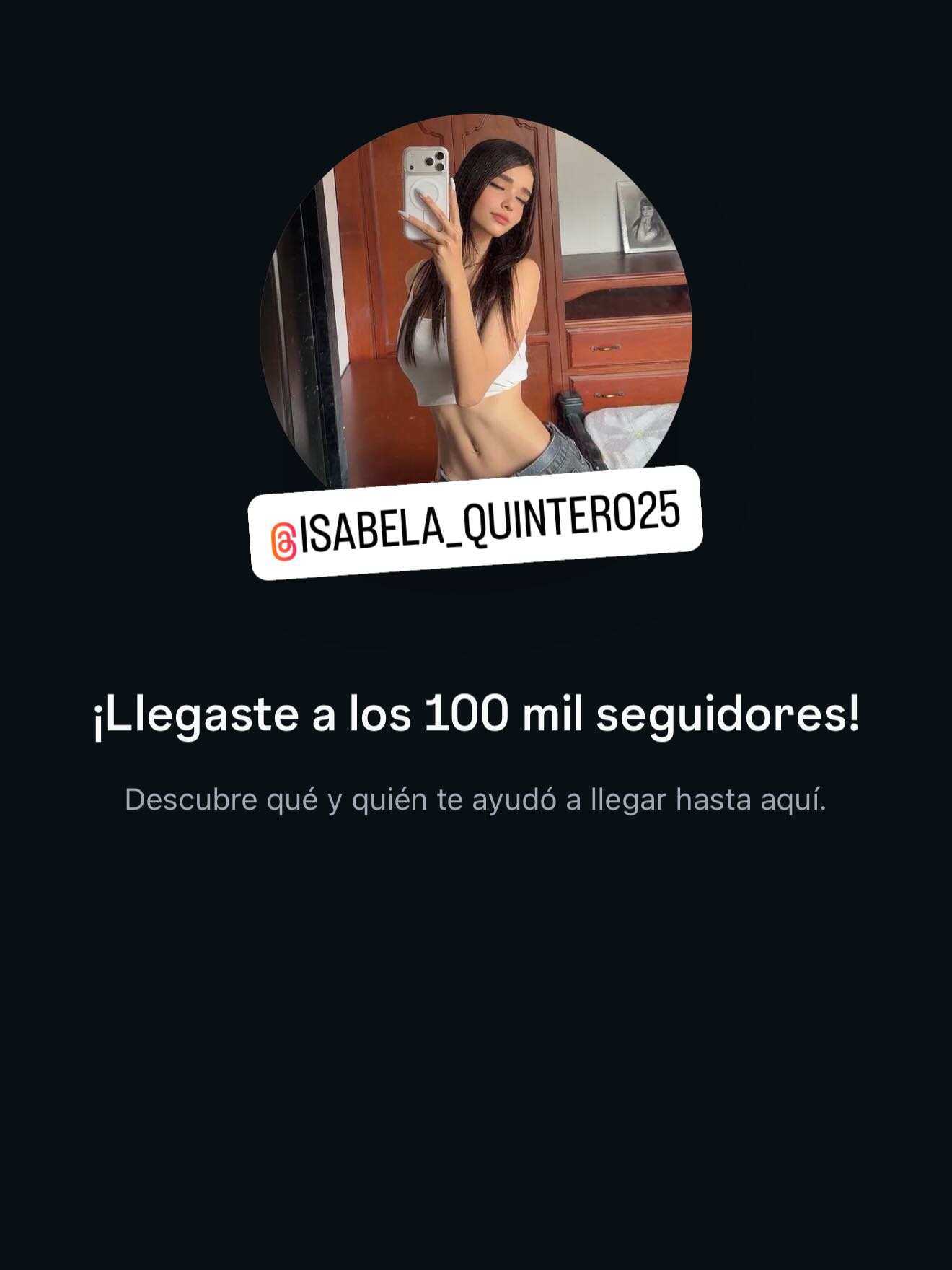 Hoy mi corazón está lleno de felicidad y gratitud. Llegar a 100.000 seguidores no es solo un número para mí, es el reflejo de todo el esfuerzo, la dedicación, las horas de trabajo, la constancia y los sueños que he puesto en este camino. 

Quiero agradecer a cada persona que me sigue, que comparte mis publicaciones, que reacciona a mis historias, que me deja un mensaje bonito y que ha estado acompañándome en este proceso. Ustedes han sido parte fundamental de este logro y sin su apoyo nada de esto sería posible. 🙏✨

Gracias por creer en mí, por motivarme a seguir creciendo y por hacer que cada día valga la pena. Este logro también es de ustedes. 

Voy a seguir dando lo mejor de mí, creando contenido con amor y trabajando para que este sea solo el comienzo de muchas metas más. 🚀

100.000 gracias. Los quiero muchísimo. 2